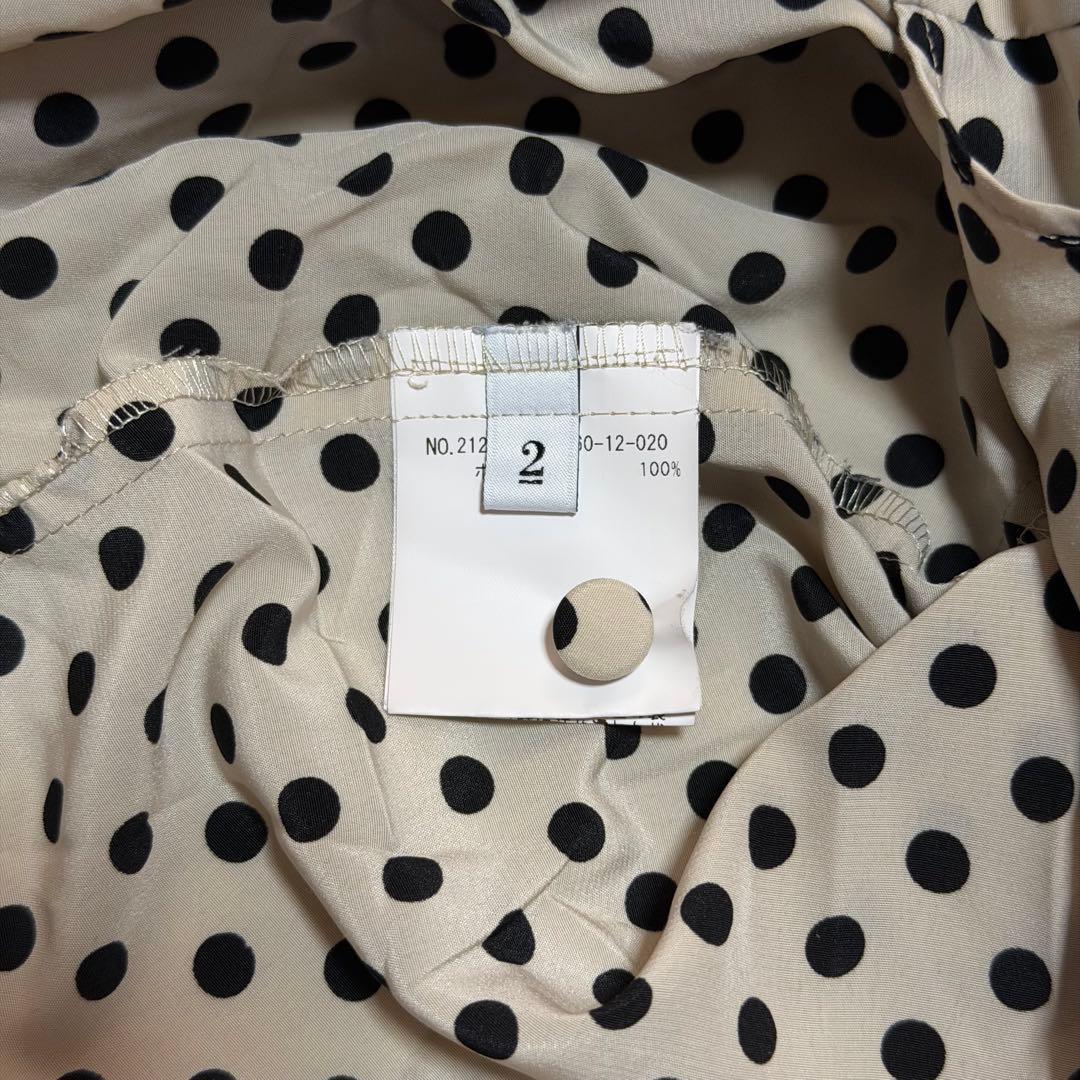 【LOULOU WILLOUGHBY】 デシンドットフリルブラウス ボウタイ付き