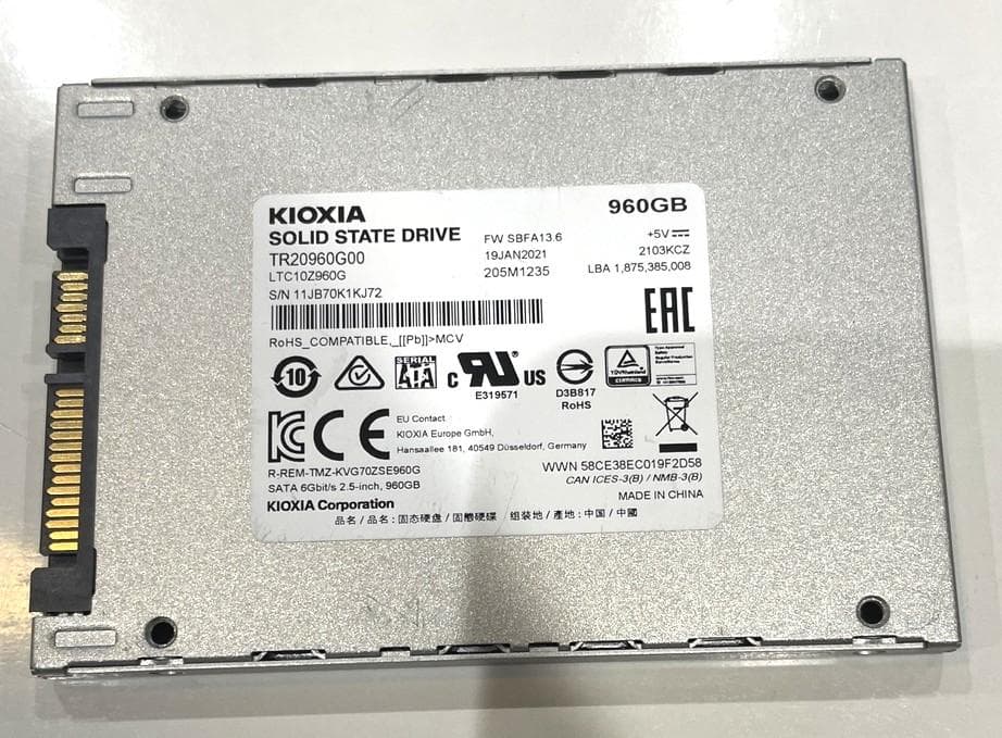 内蔵型SSD KIOXIA EXCERIA SATA SSD 960GB