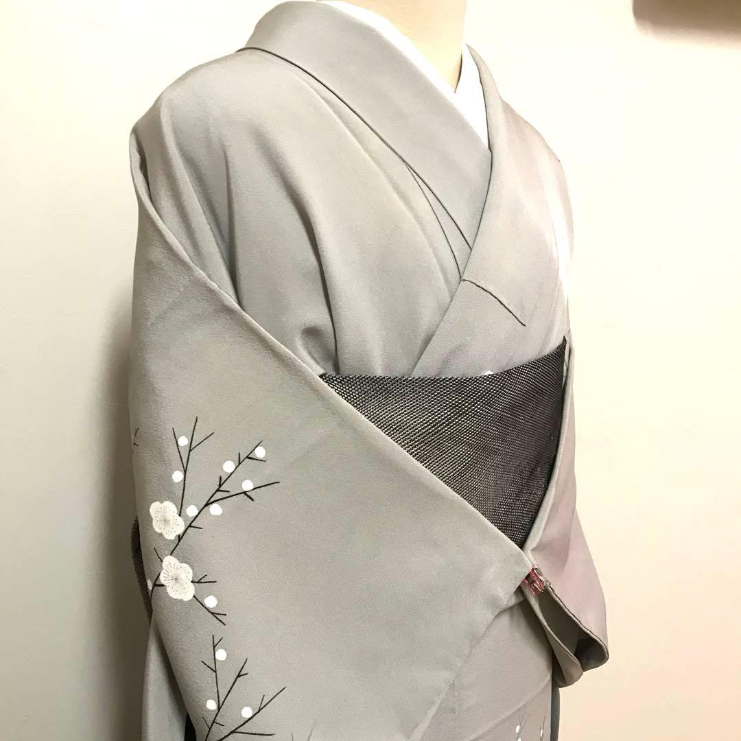 白梅とグラデーションが美しい付け下げ　梅見の装いに　お茶席にも