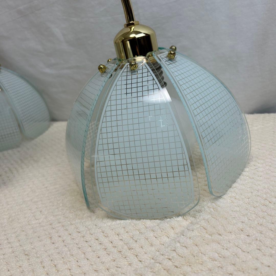 【希少】三菱電機　シャンデリア　照明　4灯　ガラス　アンティーク　レトロ　モダン