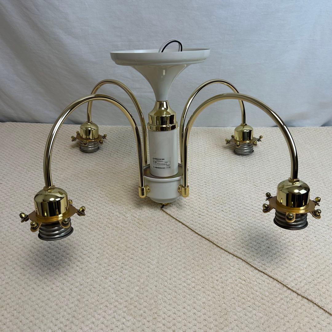 【希少】三菱電機　シャンデリア　照明　4灯　ガラス　アンティーク　レトロ　モダン