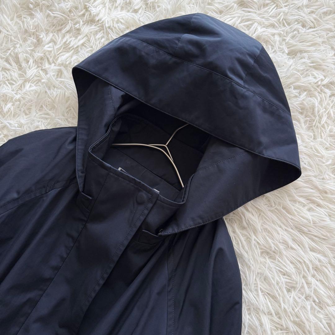 【セオリーリュクス】モッズコート フーディー 中綿ライナー付 38 紺