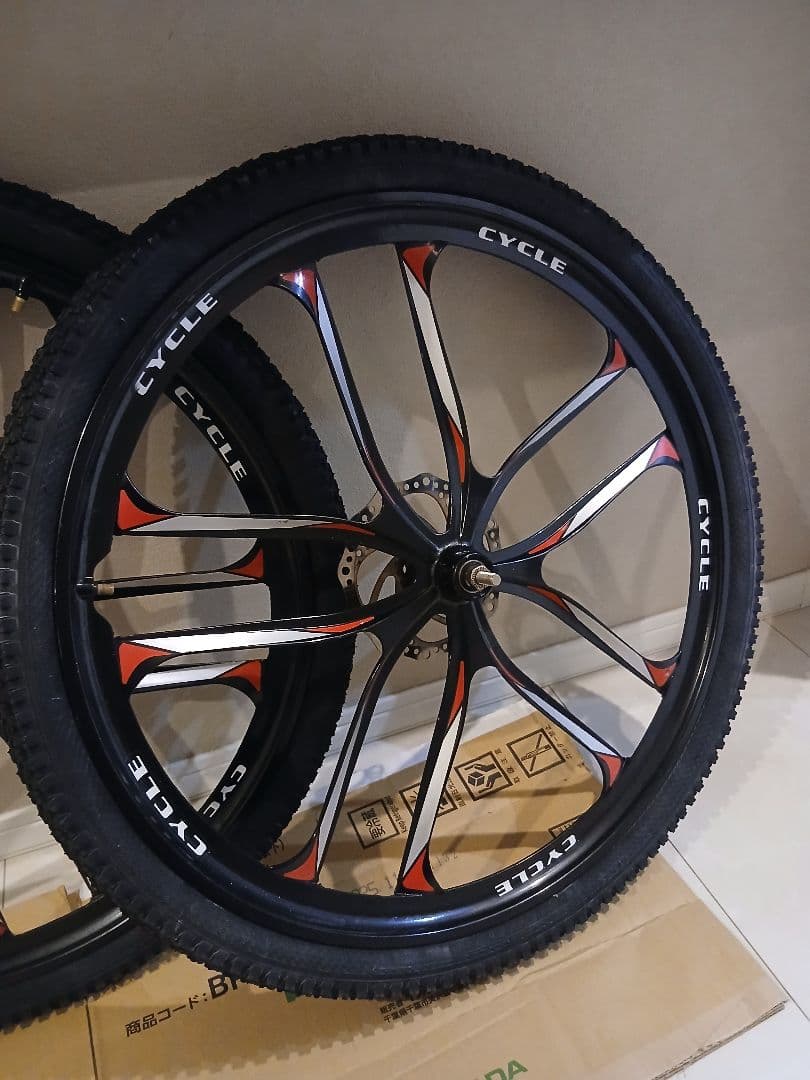 自転車ホイール 26インチ 黒 ダブルリム