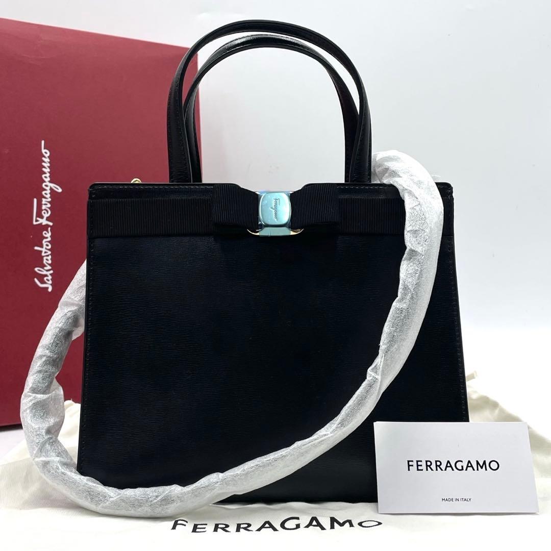 未使用品/現行モデル● フェラガモ 2way ハンドバッグ ヴァラリボン レザー