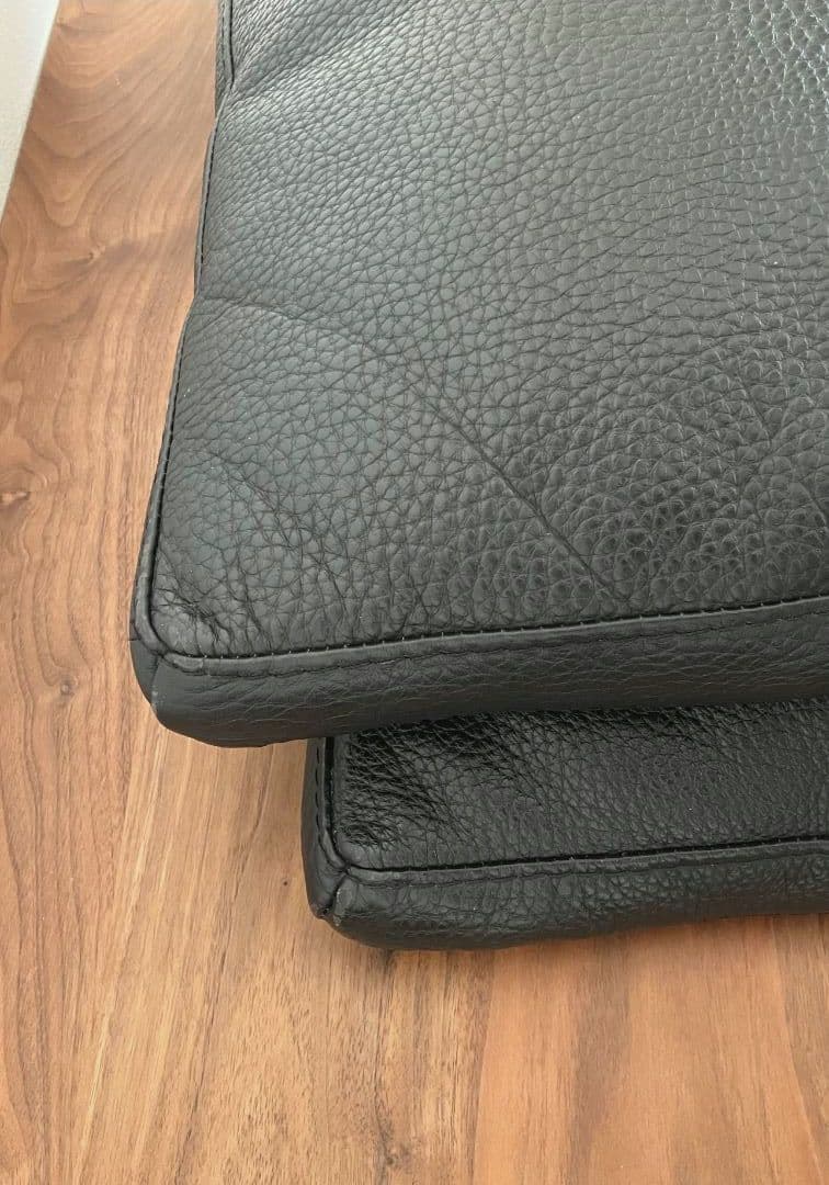 レザークッション 本革 2個セット 大塚家具 IDC 黒