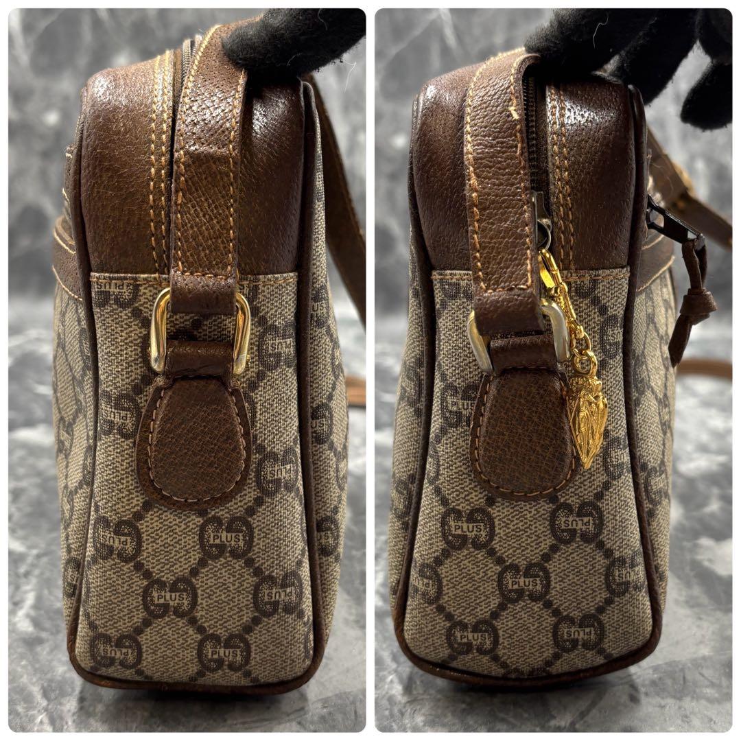 ✨美品✨GUCCI GG ショルダーバッグ ブラウン ベージュ 金具 レザー