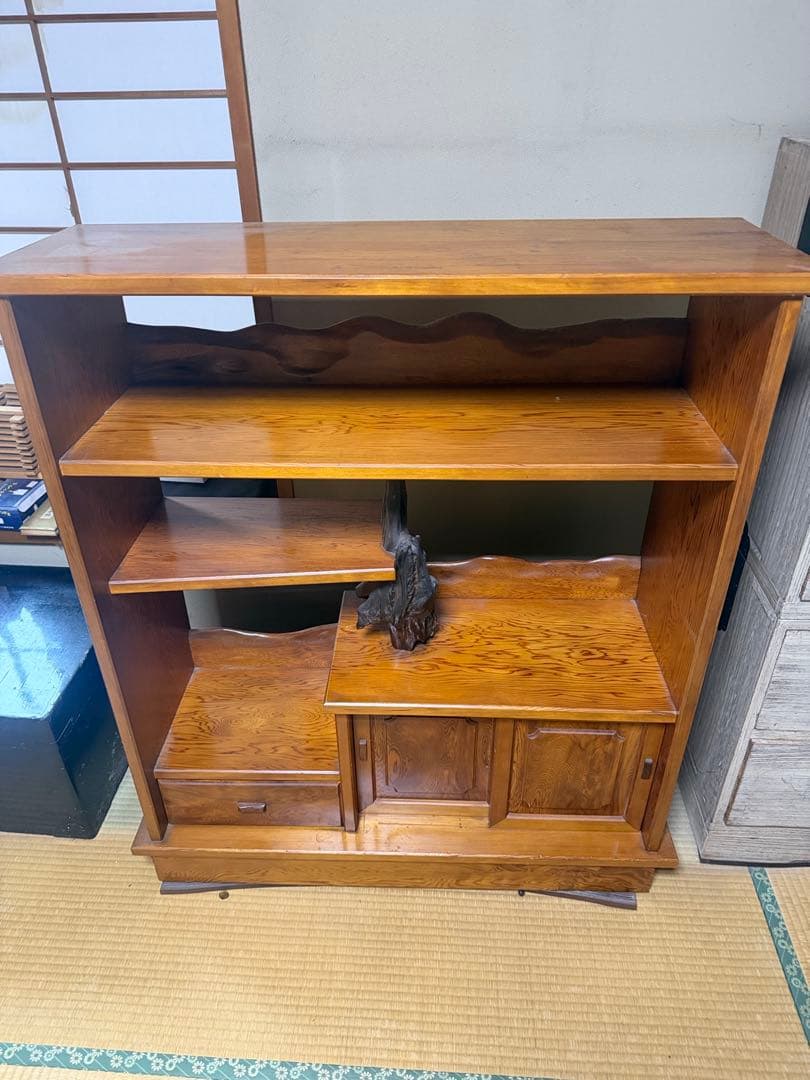 巨匠作品　最高級　屋久杉　認定付うるし漆塗　天然無垢棚板　凄い杢芸術美術骨董