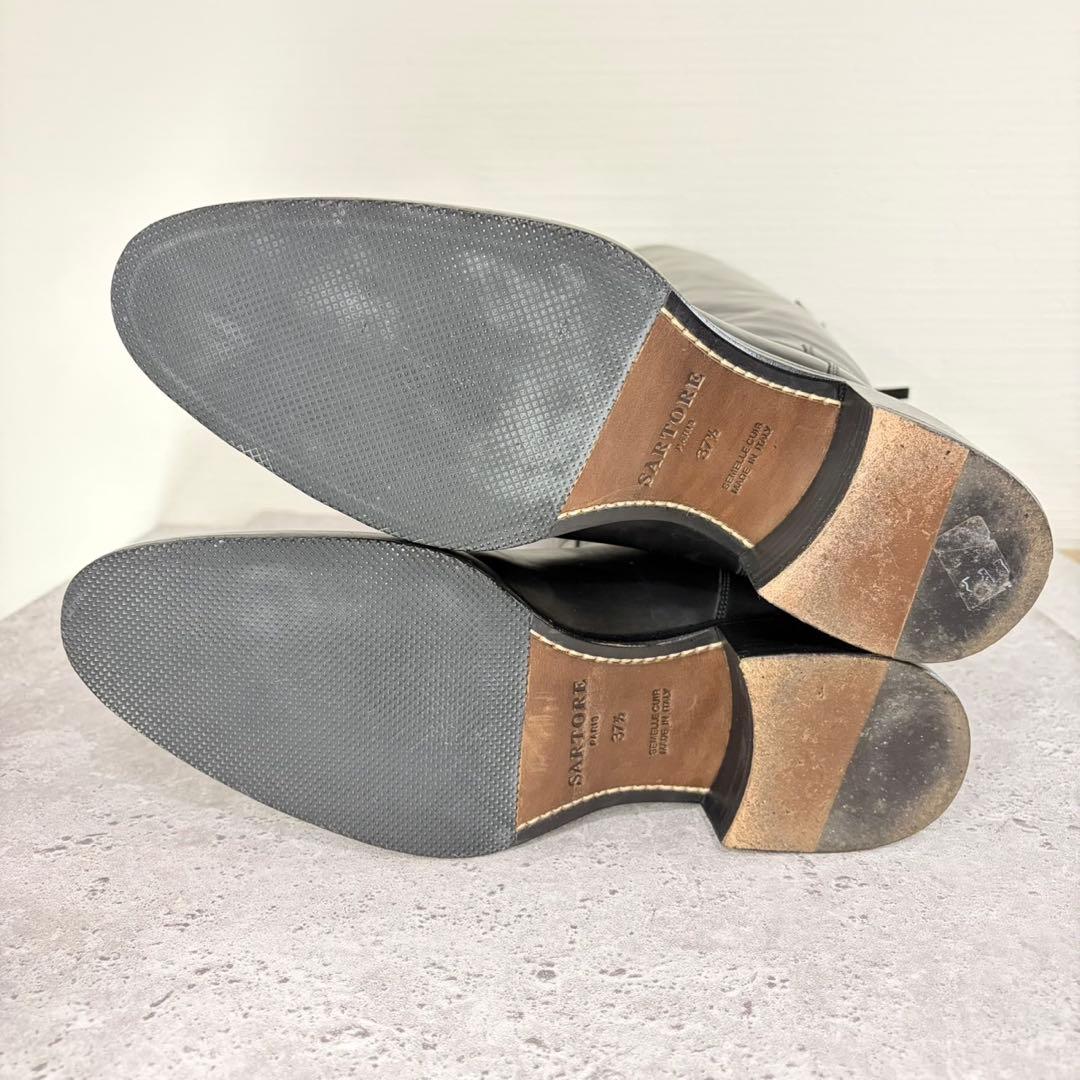 【美品】SARTORE ジョッキーブーツ クロスバック ブラック レザー