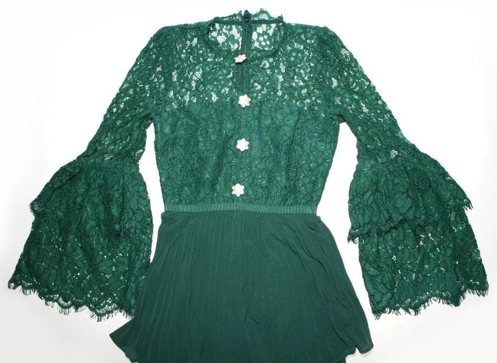 桃*子様 セルフポートレイト ティアード ワンピース プリーツ レース UK8