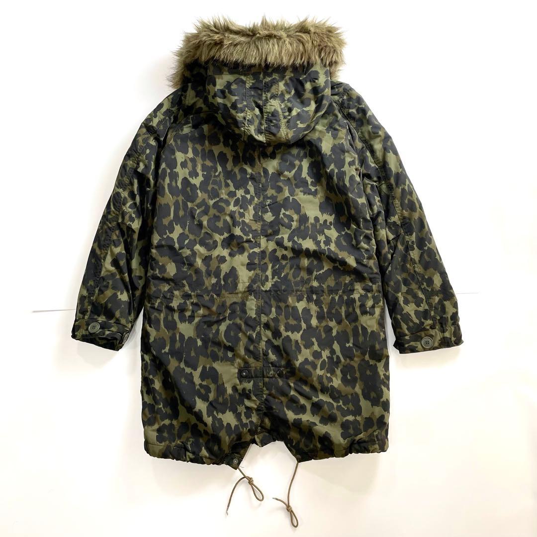 極美品 ヒステリックグラマー ファー付き モッズコート ガール 迷彩 XL相当