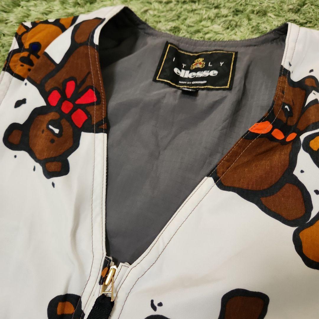 ビンテージ エレッセ ベスト付き テディベア スキー スノボウェブ 上下セット