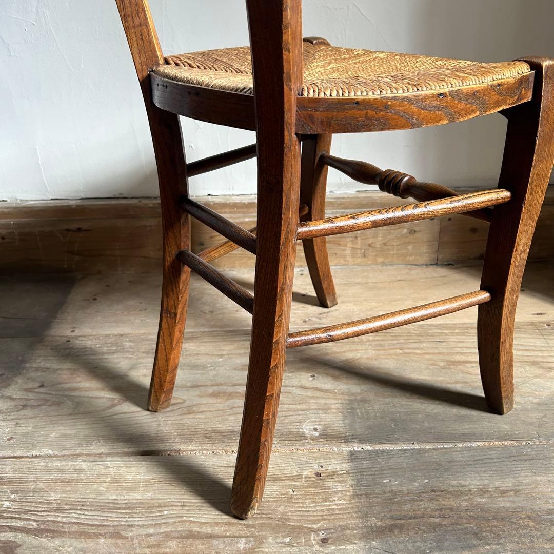 フランスアンティーク ラッシュシートチェア カフェチェア ダイニングチェア　籐