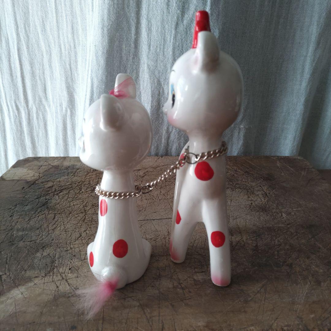 昭和レトロ バンビ 鹿 親子 置物 ヴィンテージ / 内藤ルネ 宇山あゆみ 猫