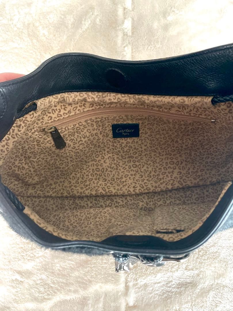 Cartier カルティエ パンテール ワンショルダーバッグ ハラコ ブラック