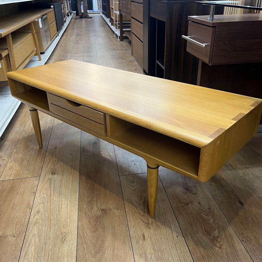 センターテーブル 引き出し付 オーク無垢材 KISSUI 幅120cm