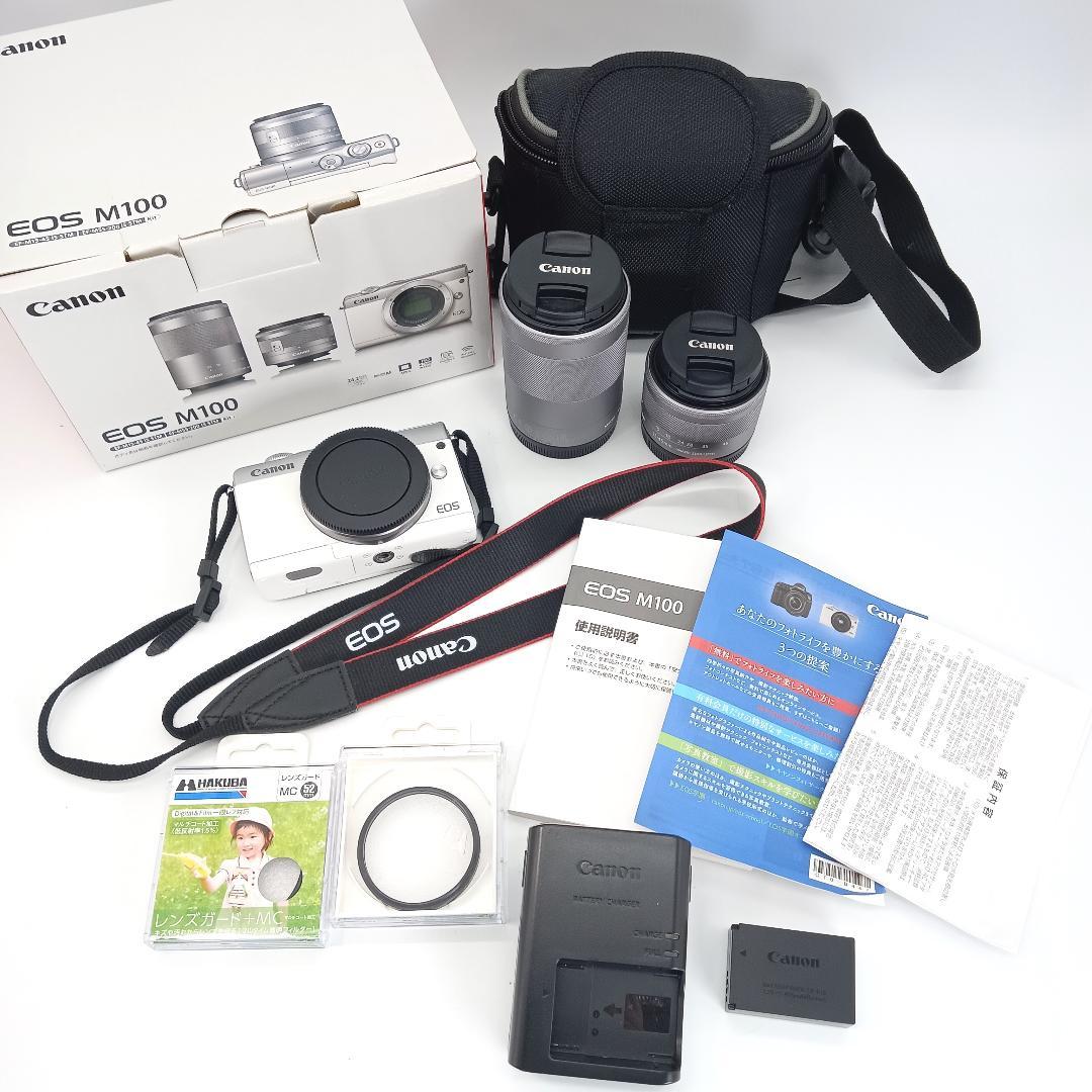 美品 Canon キヤノン EOS M 100 望遠 レンズ セット ミラーレス