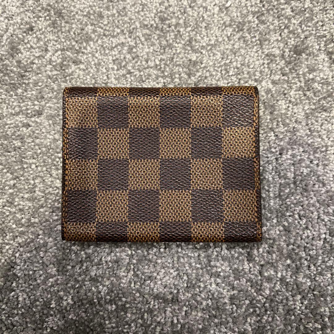 ダミエパターン レザー名刺入れ