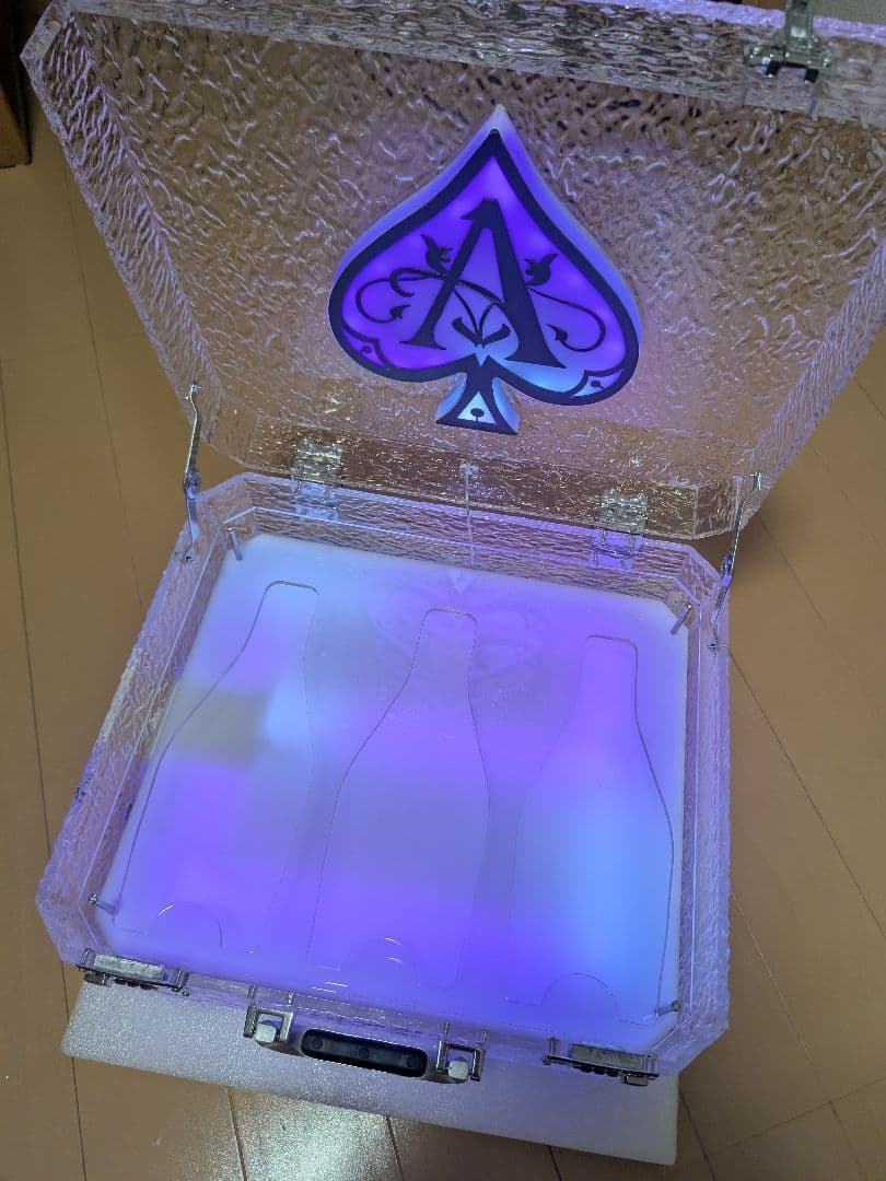 LED付 シャンパン ディスプレイ ボックス 収納 　トランク型　ボトルケース