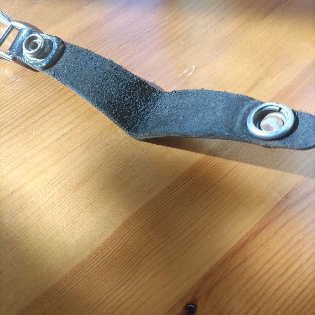 クロムハーツＷベルトループ　クロスボタンブラックレザー