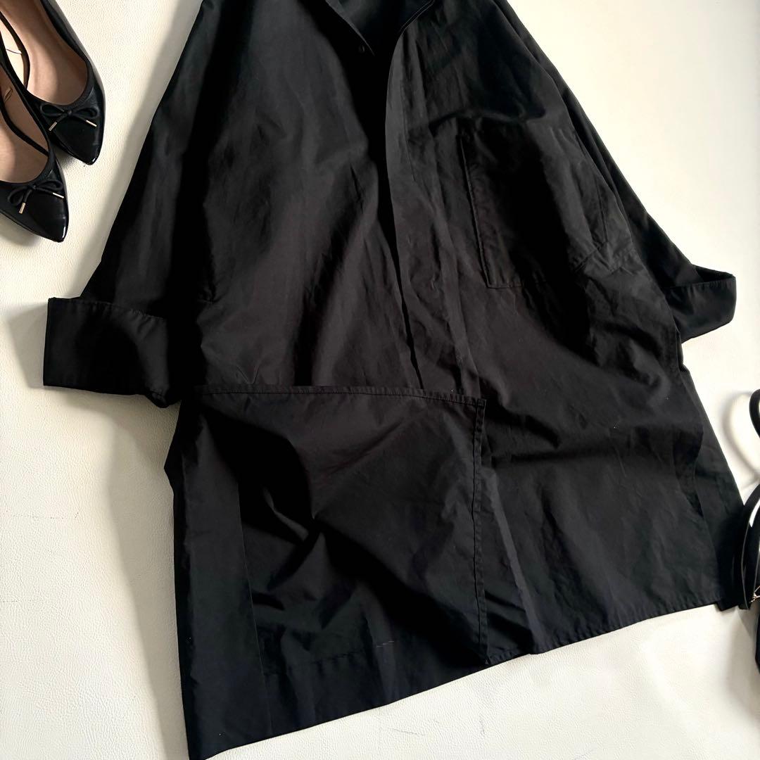 ◆美品◆JNBY◆4万程◆オーバーサイズシャツチュニック◆黒◆綿100%◆慈雨