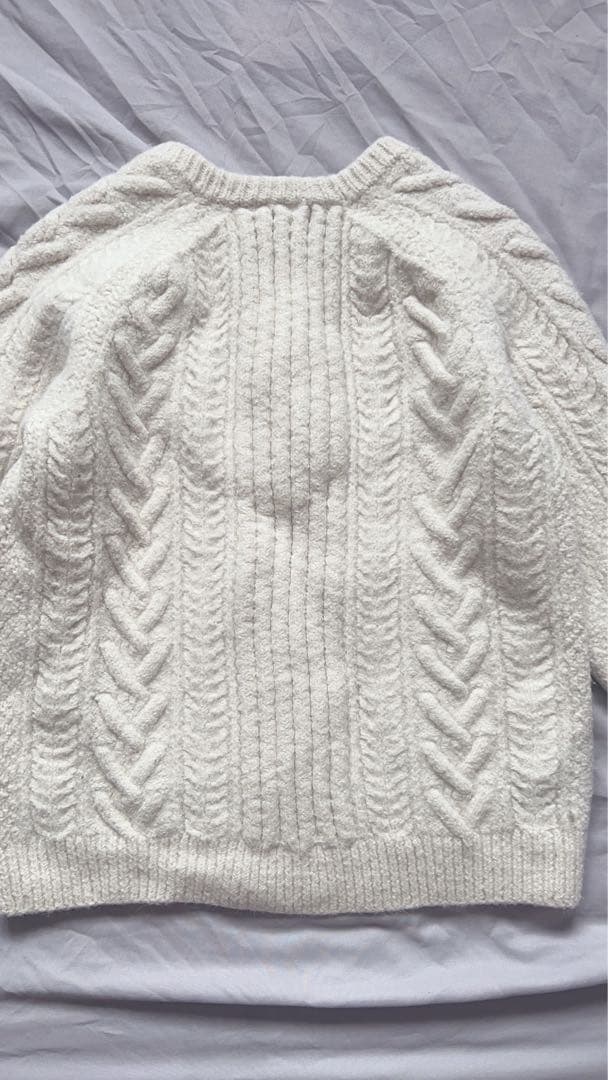 Brooks Brothers ケーブルニットセーター M ホワイト　アンゴラ