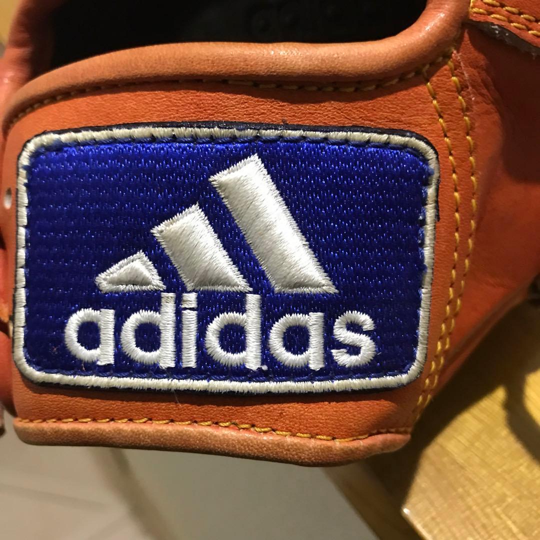adidas 大人用 外野手 軟式野球グローブ オレンジ レザー