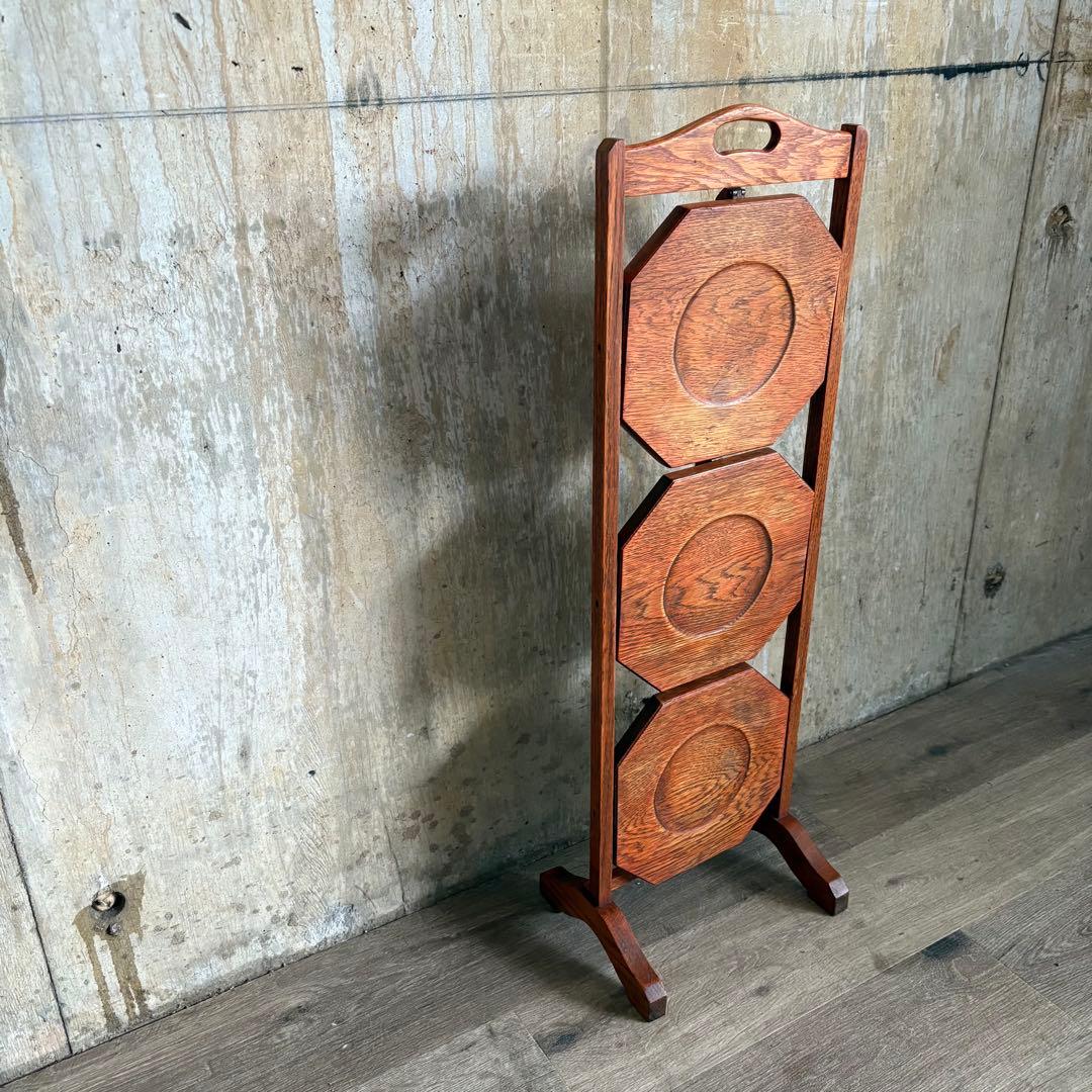 英国アンティーク　ケーキスタンド　アフタヌーンティー　折り畳み　ヴィンテージ