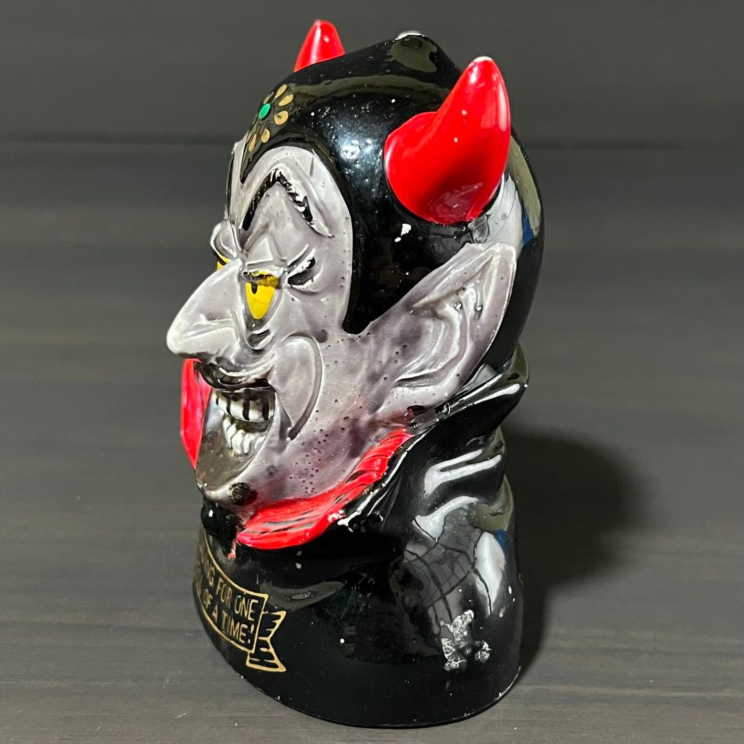 50s 60s ビンテージ デビル 悪魔 貯金箱 陶器 JAPAN スカル