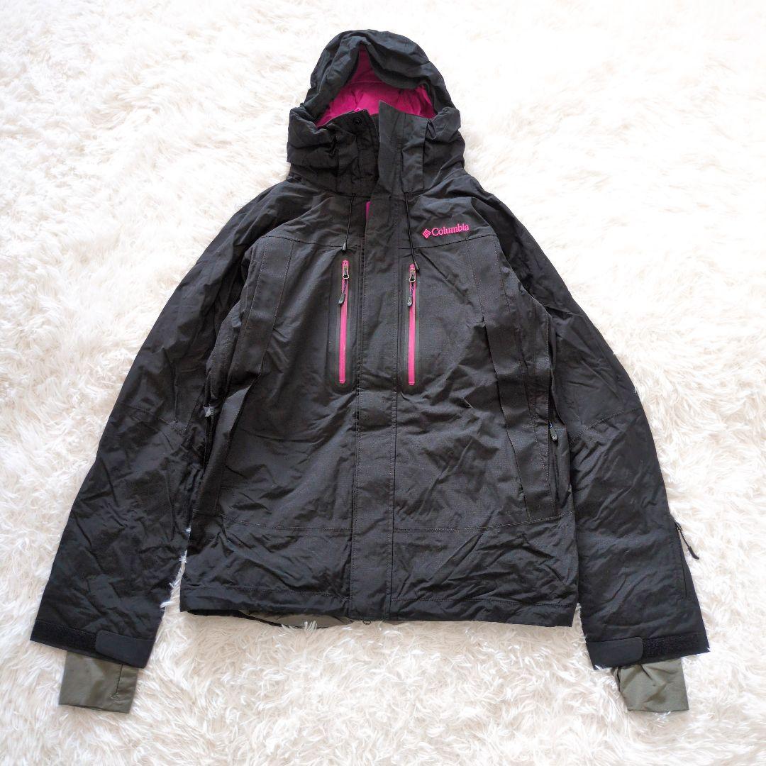 美品　コロンビア　スノボウエア　ジャケット　黒　ピンク　M　オムにテック6158