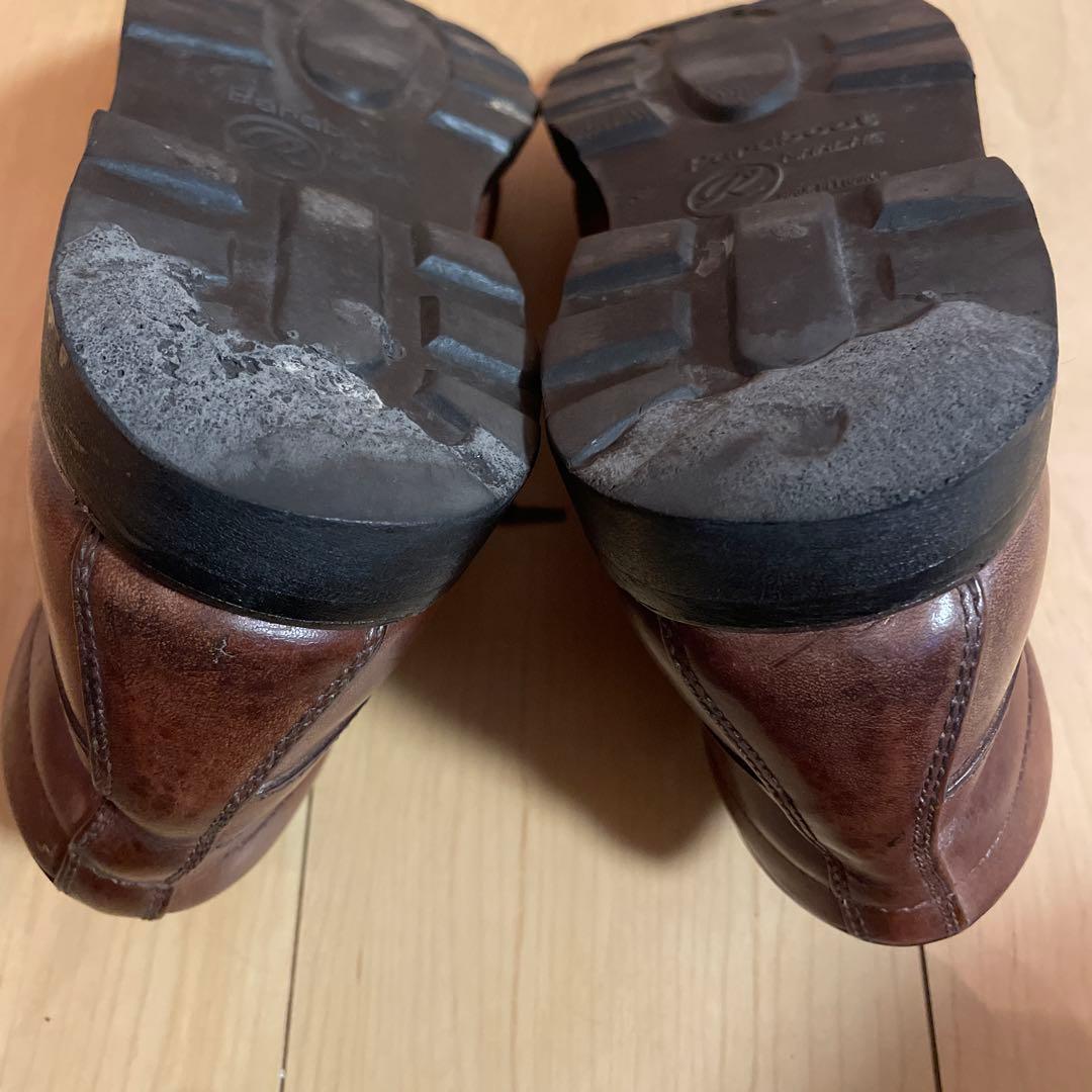 フランス製【パラブーツ】ヴィンテージでかタグ ミドルカットモカシンレザーシューズ