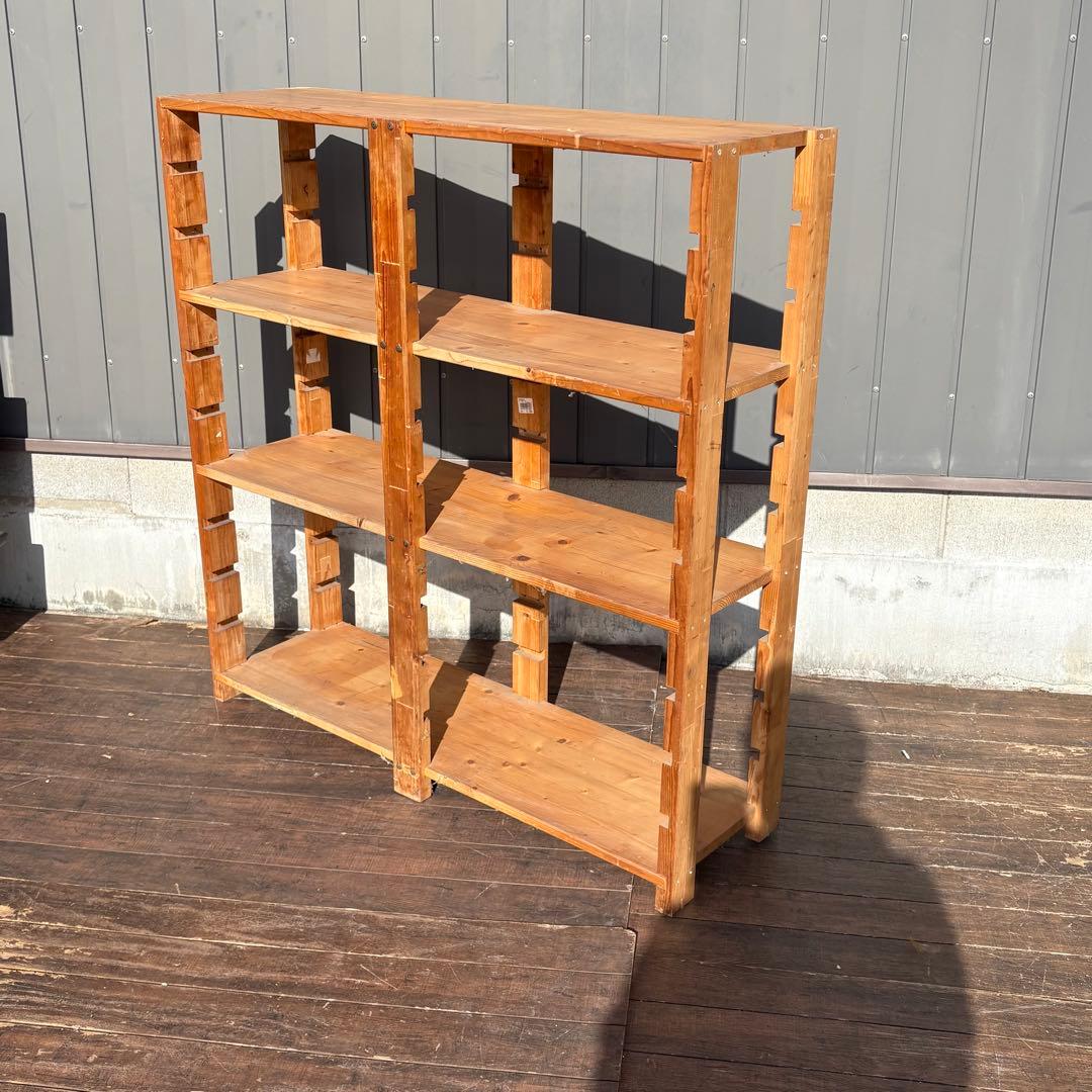 ヴィンテージ 木製シェルフ オープンラック 飾り棚 ディスプレイ棚 古家具 北欧