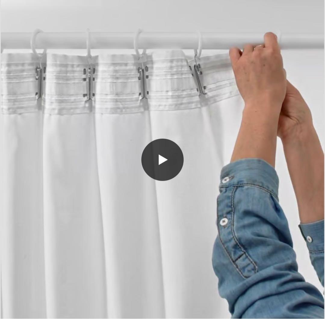 美品2枚1組【IKEA✴︎DYTÅGホワイト カーテン】麻100%145x250