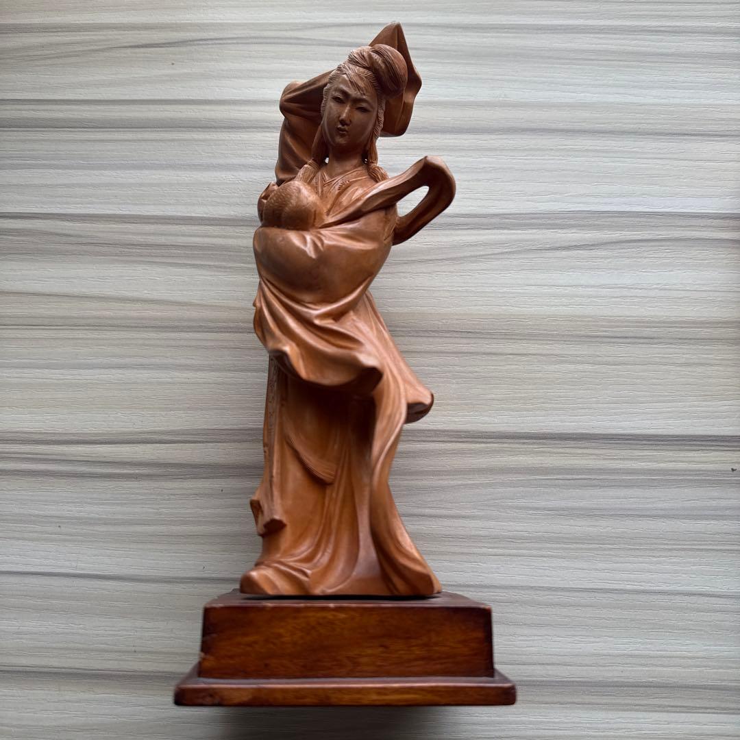 木製置物 4点まとめ売り 木彫り 中国製シールあり