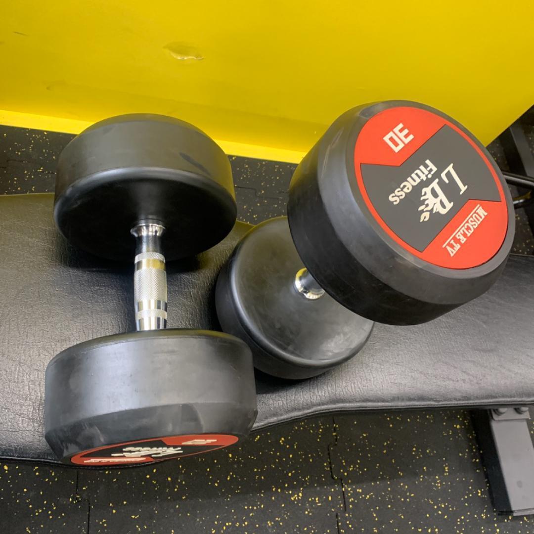 ラバーラウンドダンベル 30kg × 2個（合計60kg）