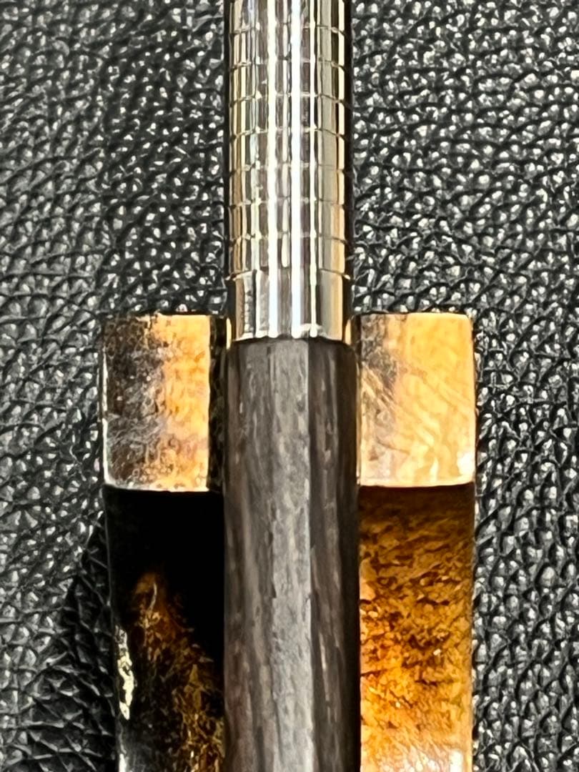 海　pmg用木軸　黒檀12角軸　ステンレスグリップ+2