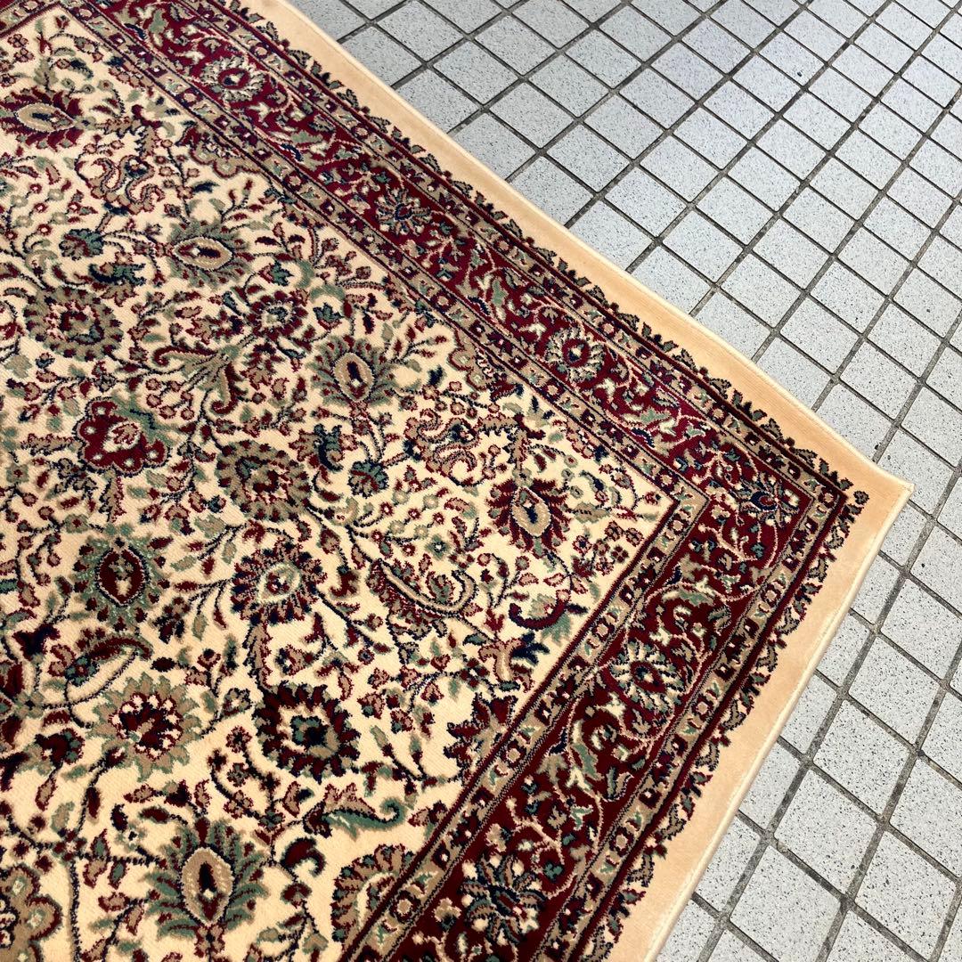 昭和レトロ アラベスク模様 花柄 ペルシャ絨毯 大型絨毯 カーペット ラグ
