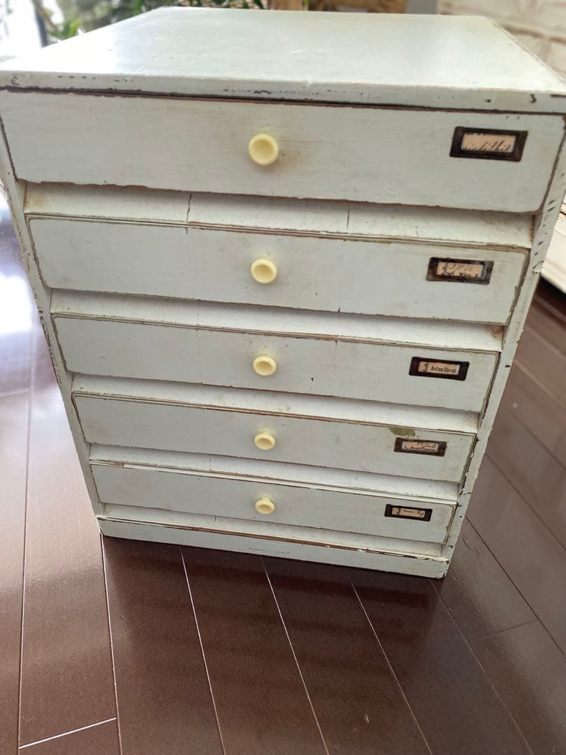 値下げ！【レトロ小引き出し シャビー風 5段】