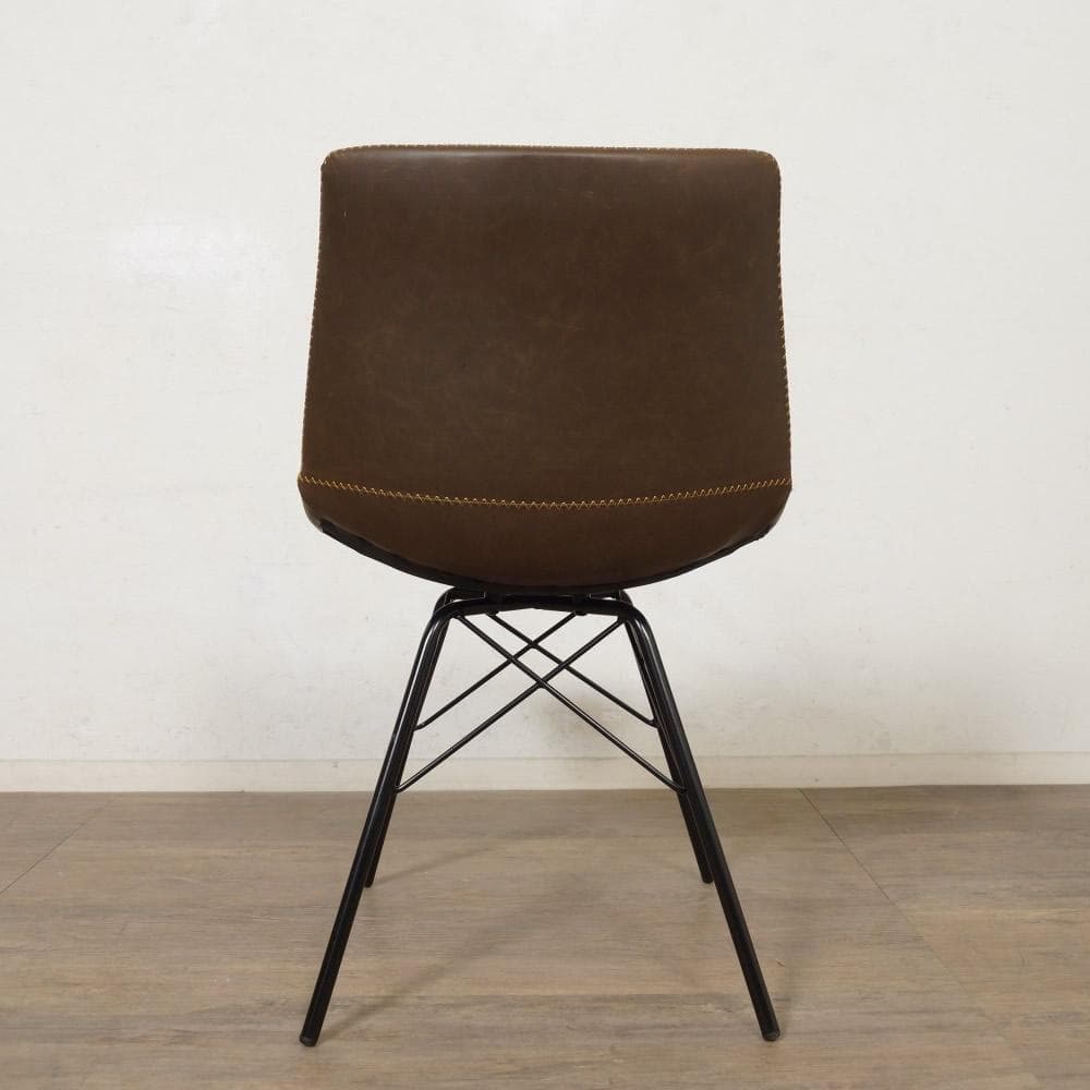 2脚セット【新品】革張り ヴィンテージ風 チェア　アウトレット