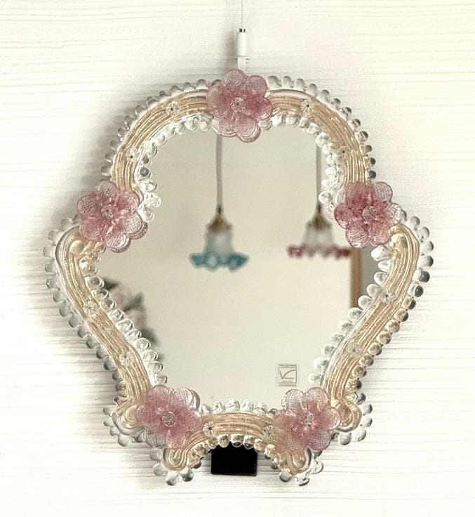 ムラーノガラス　＜Ｂ＞　壁掛け・スタンドミラー　ベネチアンガラス　イタリア