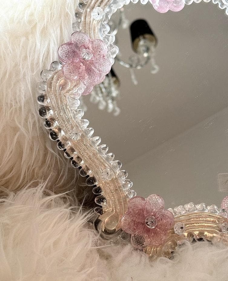 ムラーノガラス　＜Ｂ＞　壁掛け・スタンドミラー　ベネチアンガラス　イタリア