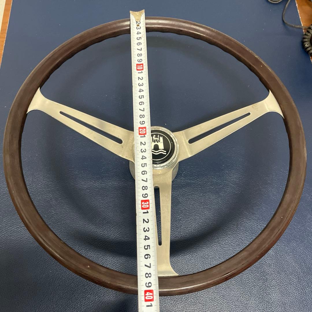 希少 VW フォルクスワーゲンウッドステアリング40cmウォルフスブルク 当時物