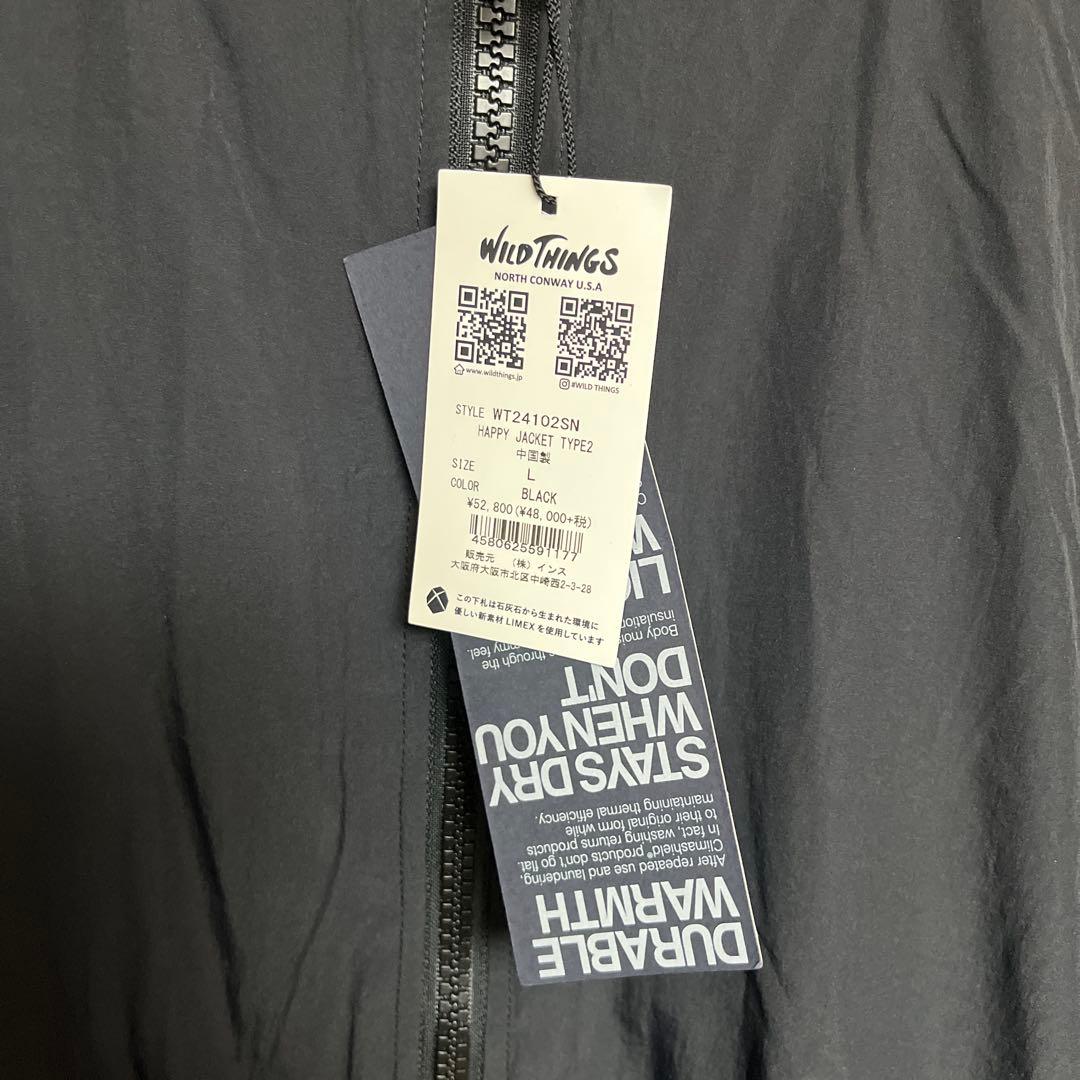 新品 ワイルドシングス ハッピージャケット　タイプ 黒Lハッピースーツ ダウン