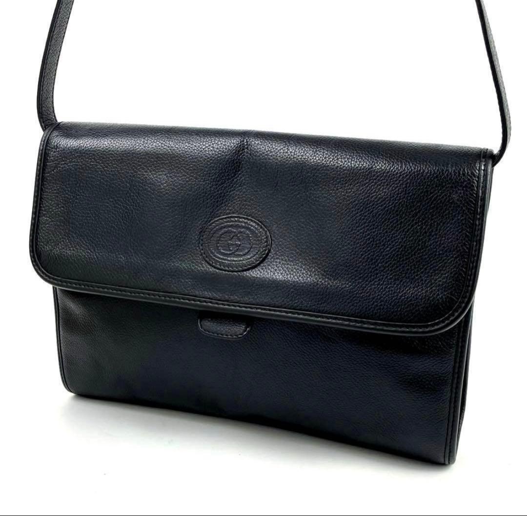 う*し様 グッチ　ショルダーバッグ　2way GG インターロッキング レザー