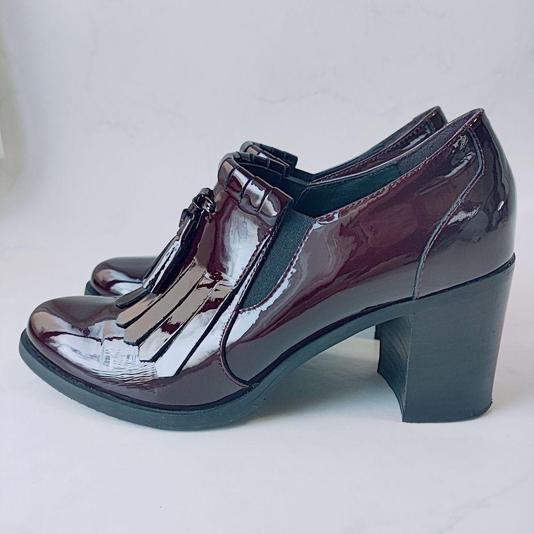 美品✨定価3.5万 ルーカグロッシ 本革 レザー エナメル タッセル シューズ