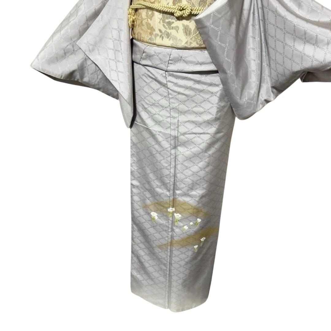 ち*ー様 未使用近い　美品　袷　正絹　大島紬系　白山紬系　紋付　訪問着　フルセッ