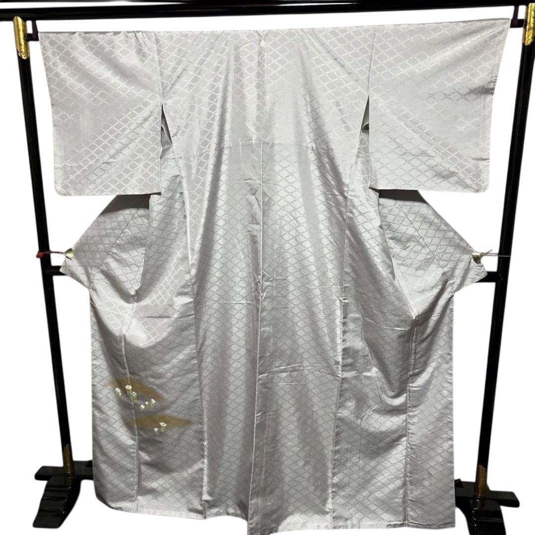 ち*ー様 未使用近い　美品　袷　正絹　大島紬系　白山紬系　紋付　訪問着　フルセッ