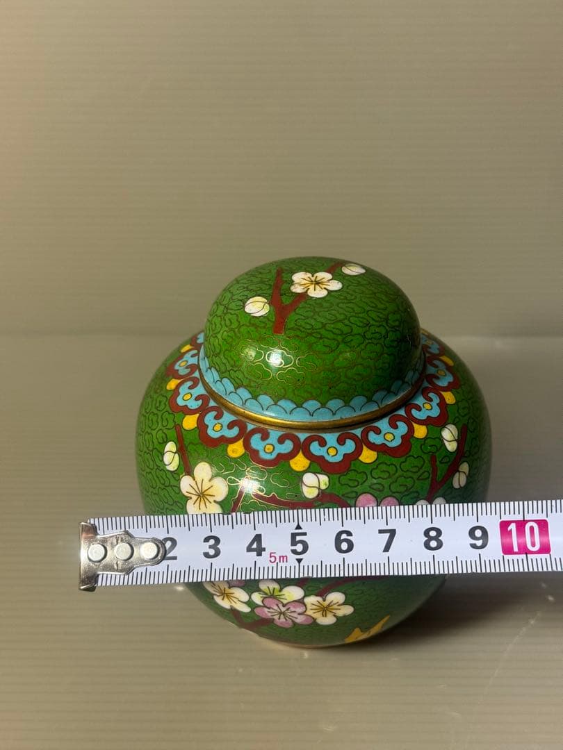 2621 七宝焼 茶入 梅柄 中国美術 小物入