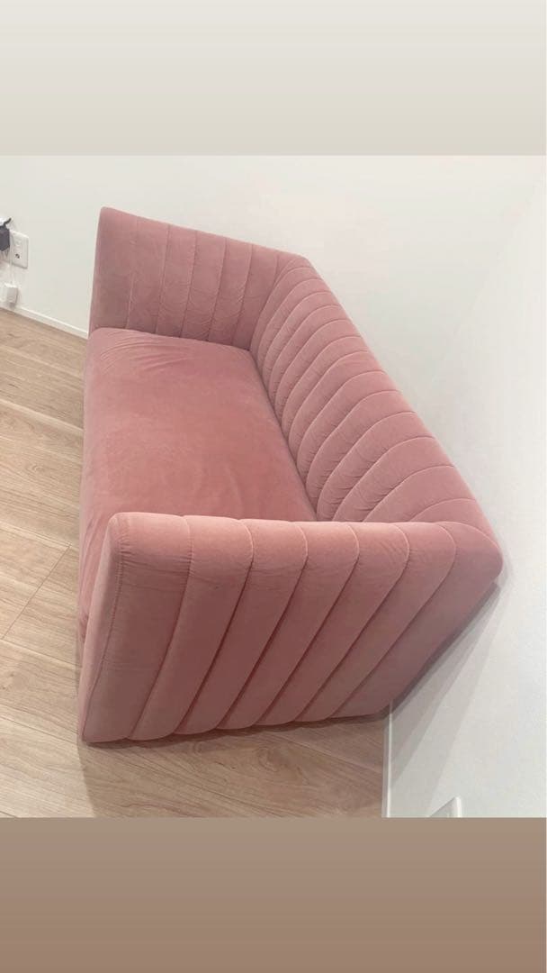 【美品】Francfrancシュエット ソファ 2S ピンク