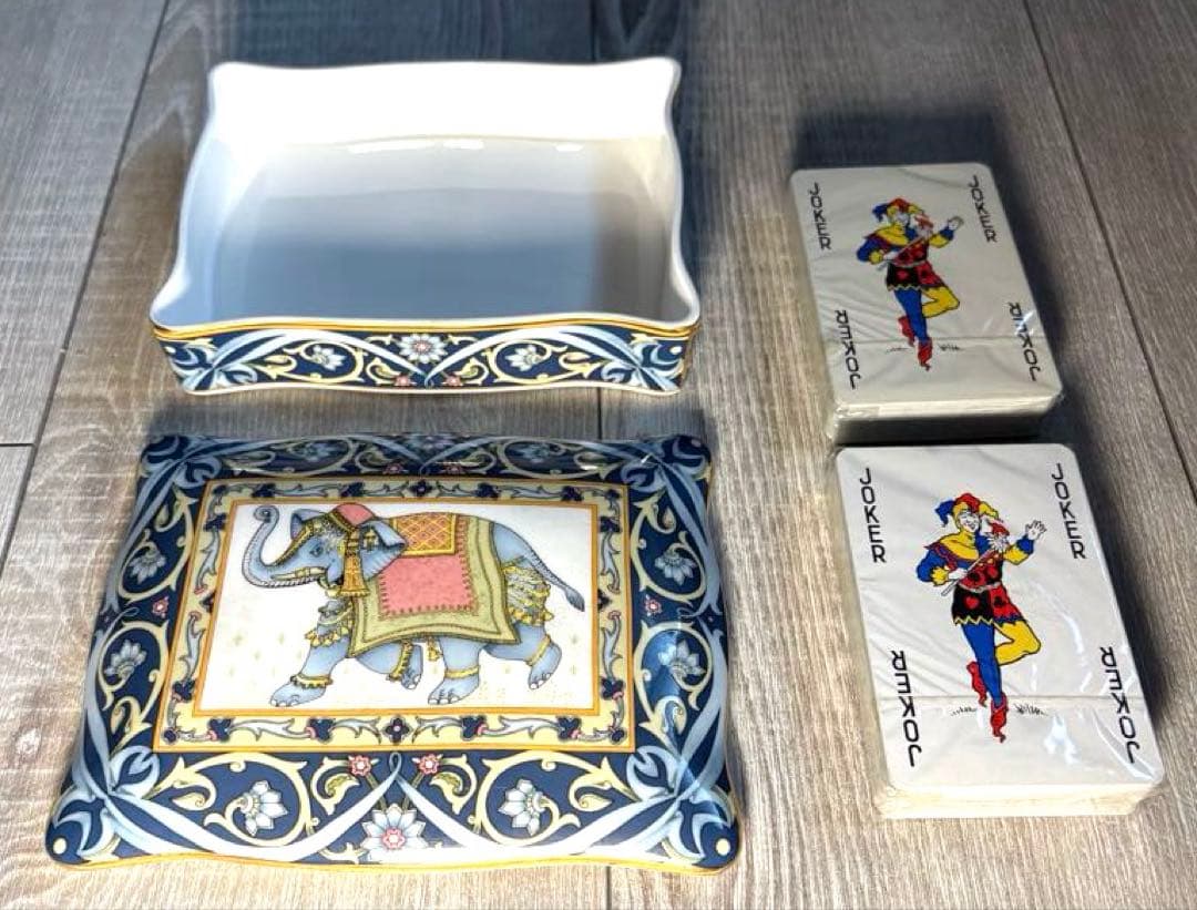 【希少・美品】 ウェッジウッド　ブルーエレファント　トランプ２セット入りボックス