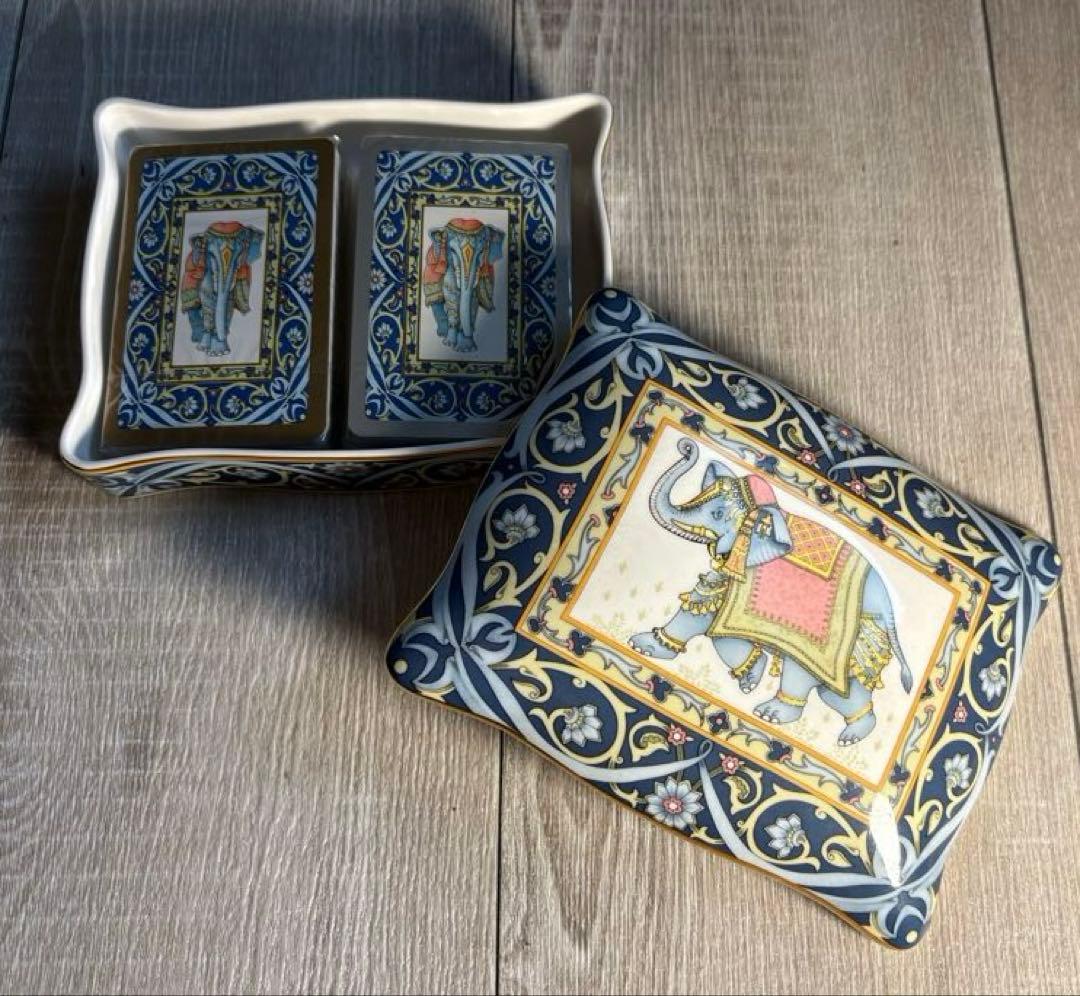 【希少・美品】 ウェッジウッド　ブルーエレファント　トランプ２セット入りボックス
